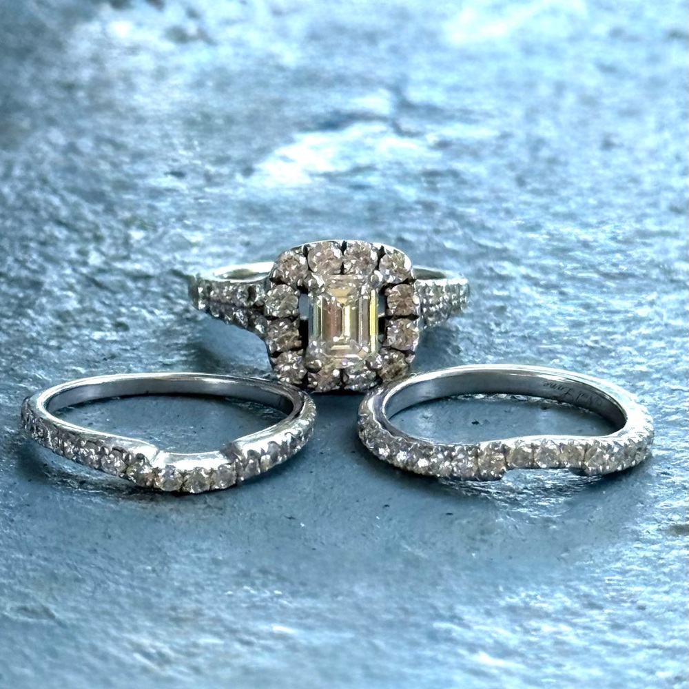 Beautiful Neil Lane 3 ct 14k White Gold Diamond Wedding Set